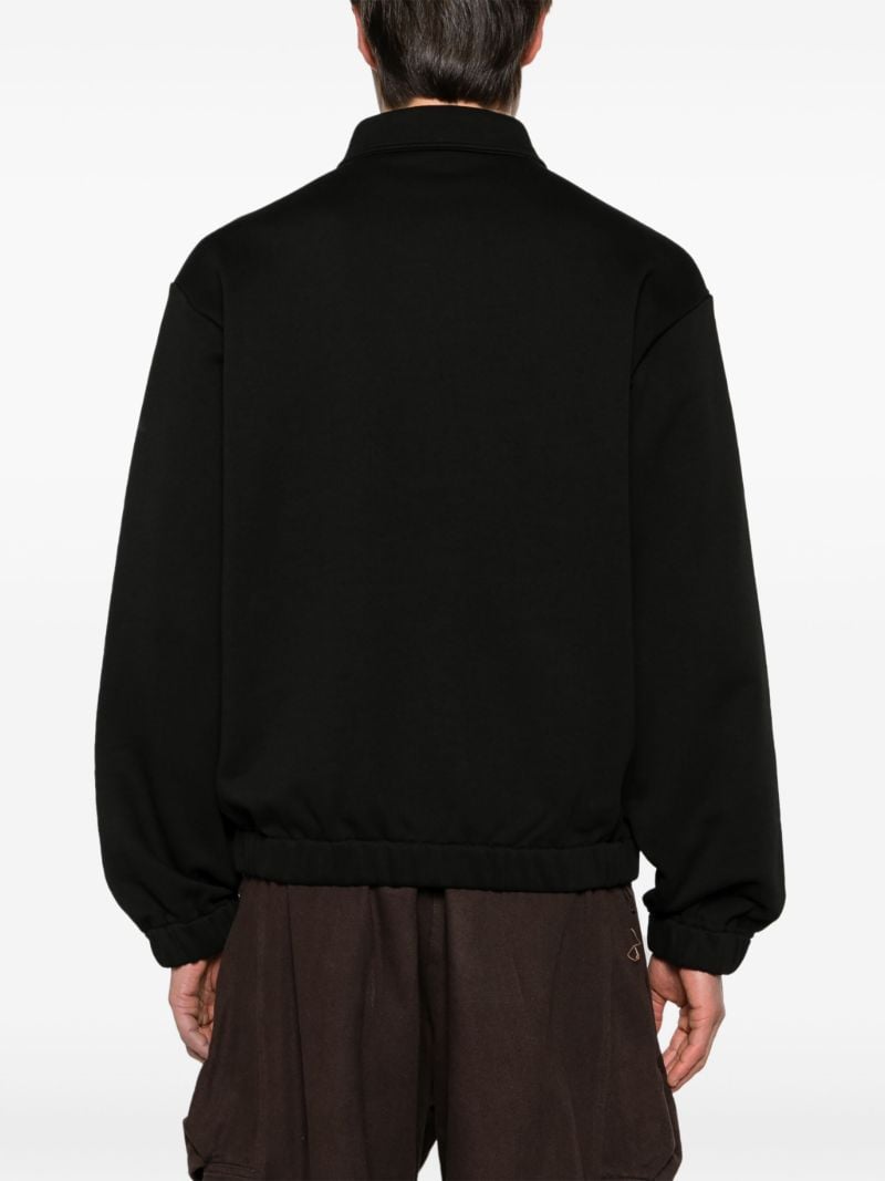 Black Logo-appliquÃ_x0083_Â© Zip-up Cardigan