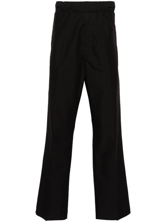Black Logo-patch Straight-leg Trousers
