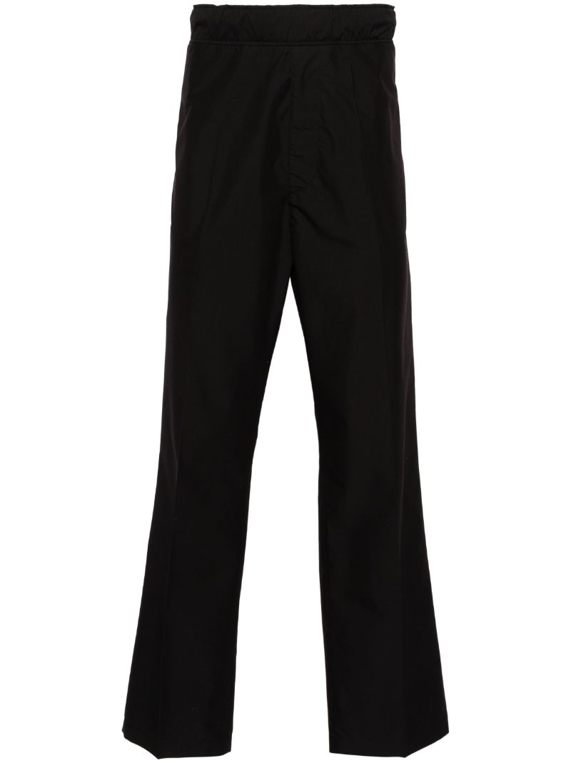 Black Logo-patch Straight-leg Trousers