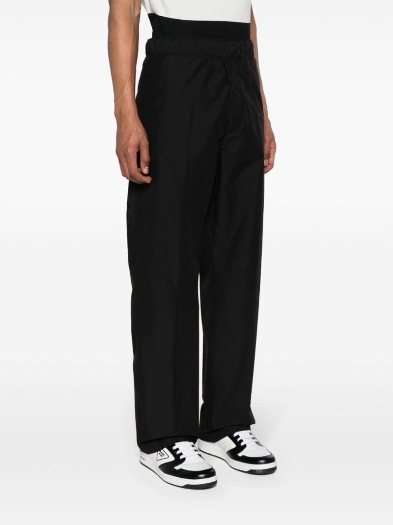 Black Logo-patch Straight-leg Trousers