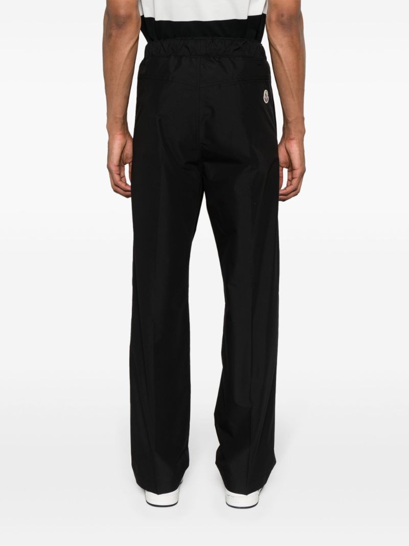 Black Logo-patch Straight-leg Trousers