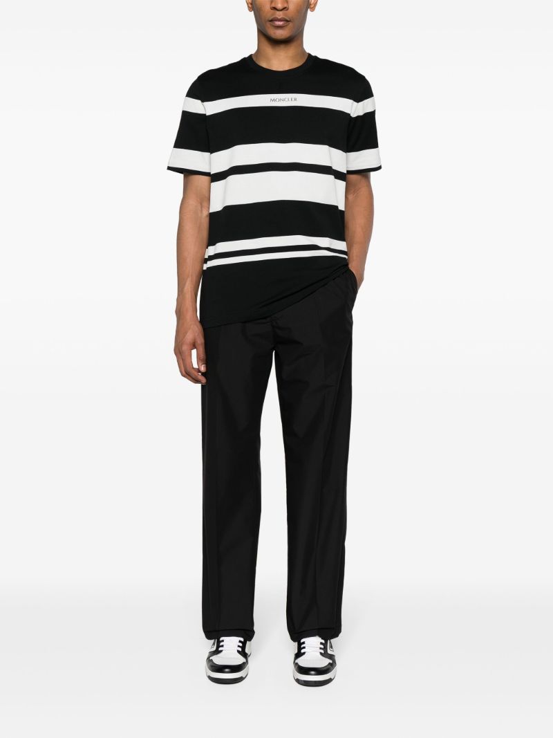 Black Logo-patch Straight-leg Trousers