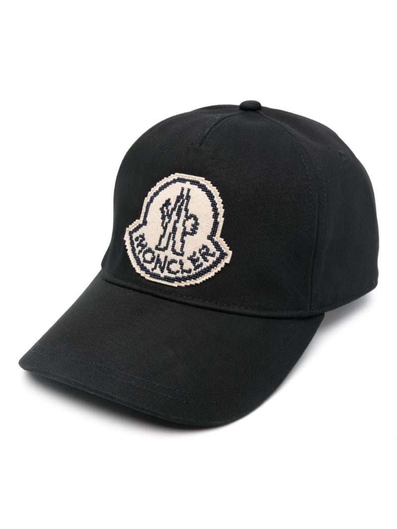 Black Logo-applique Cotton Baseball Cap