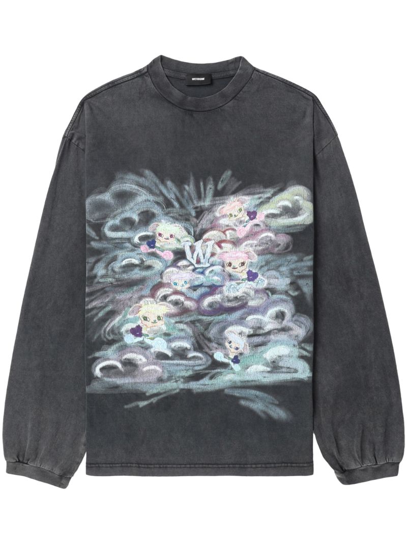 Black Graphic-print Cotton Sweatshirt