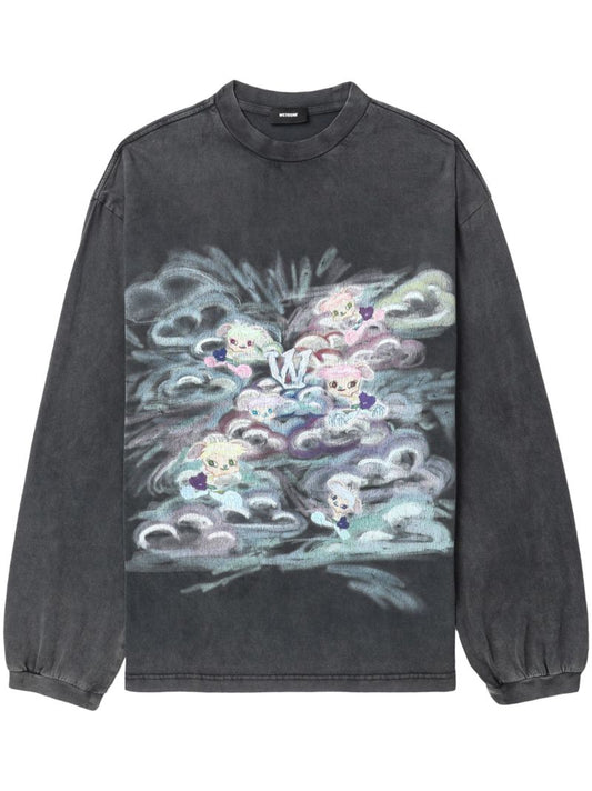 Black Graphic-print Cotton Sweatshirt