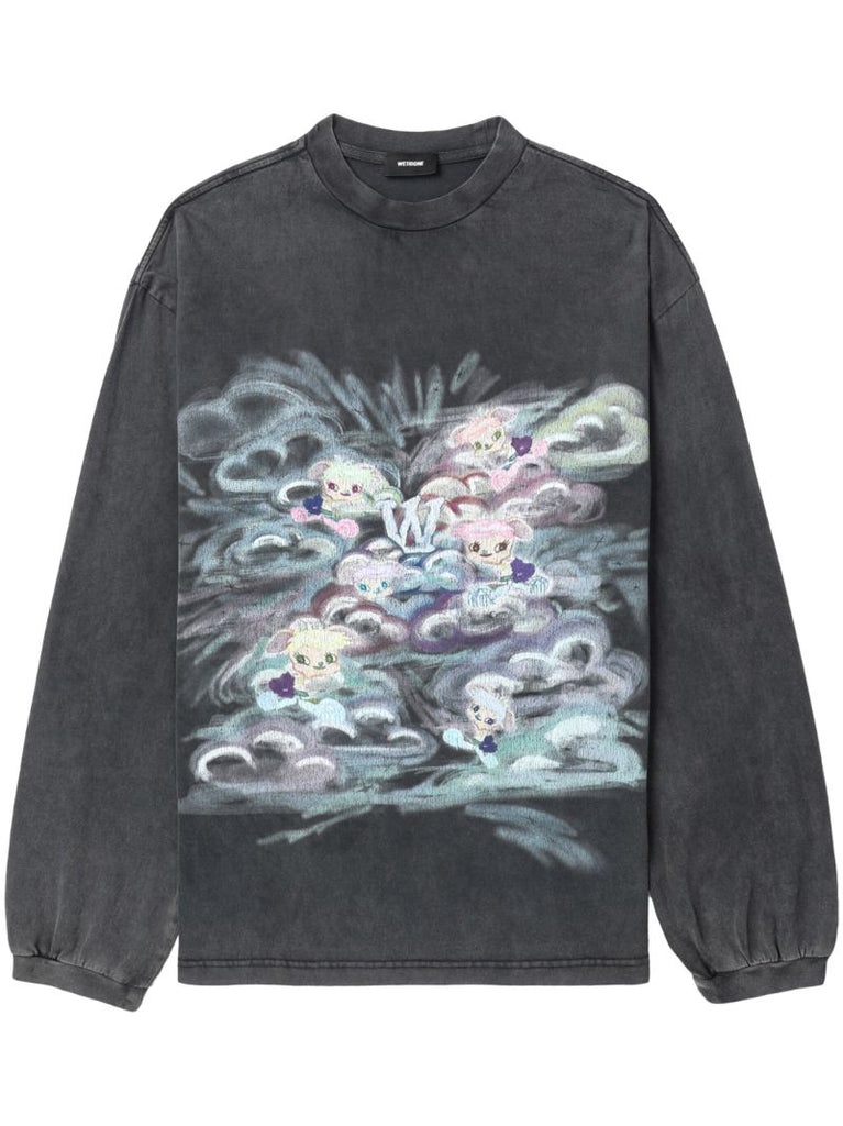 Black Graphic-print Cotton Sweatshirt