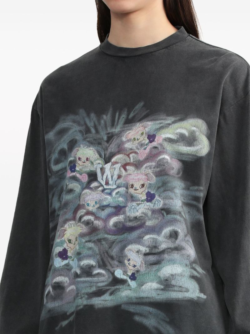 Black Graphic-print Cotton Sweatshirt