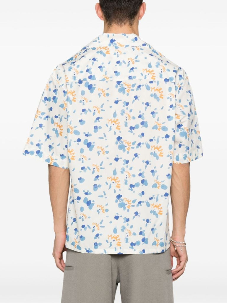 Neutral Dripping-print Cotton Shirt