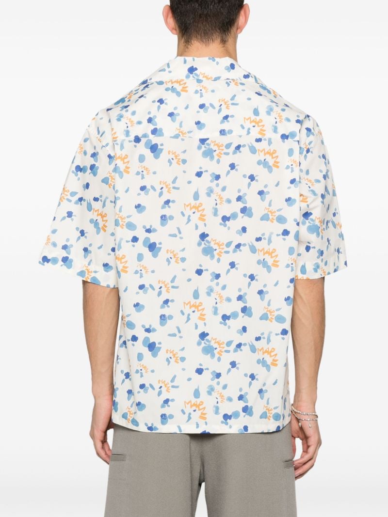 Neutral Dripping-print Cotton Shirt
