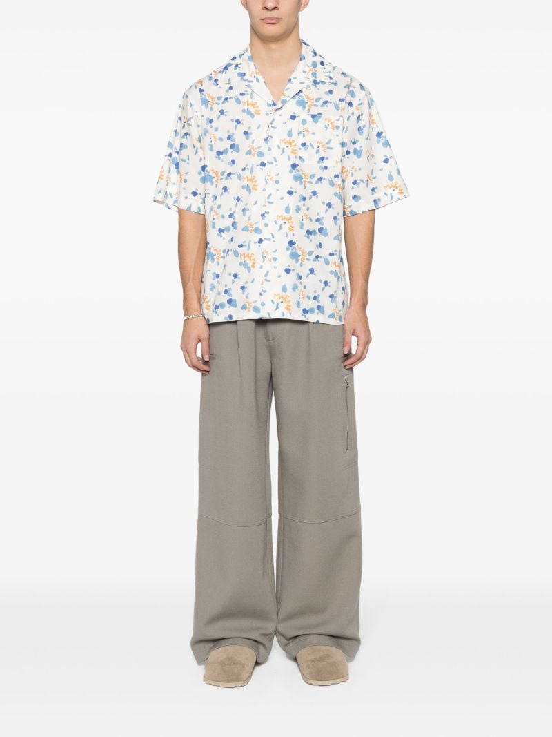 Neutral Dripping-print Cotton Shirt
