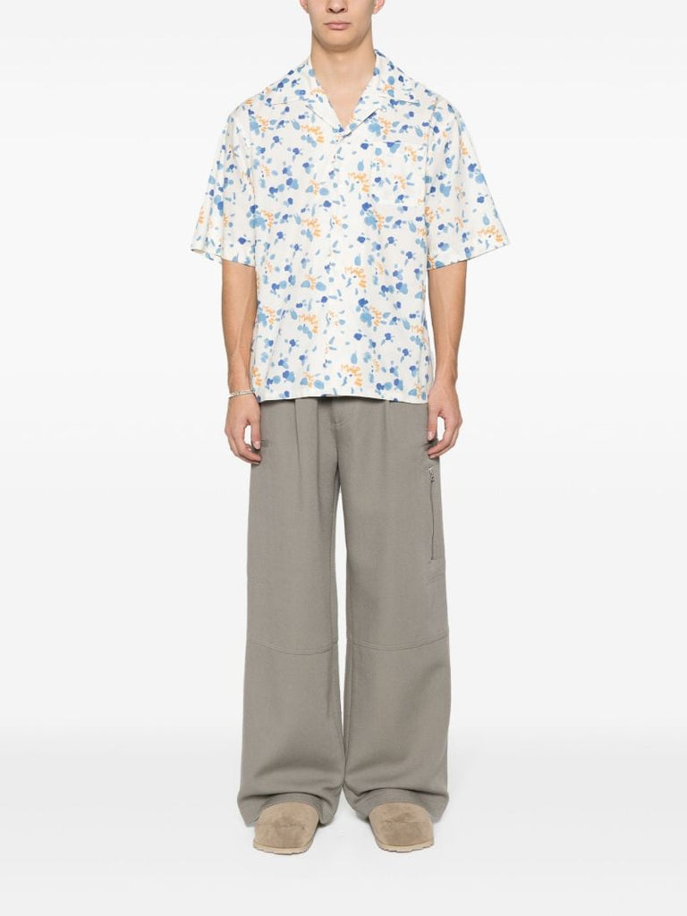 Neutral Dripping-print Cotton Shirt