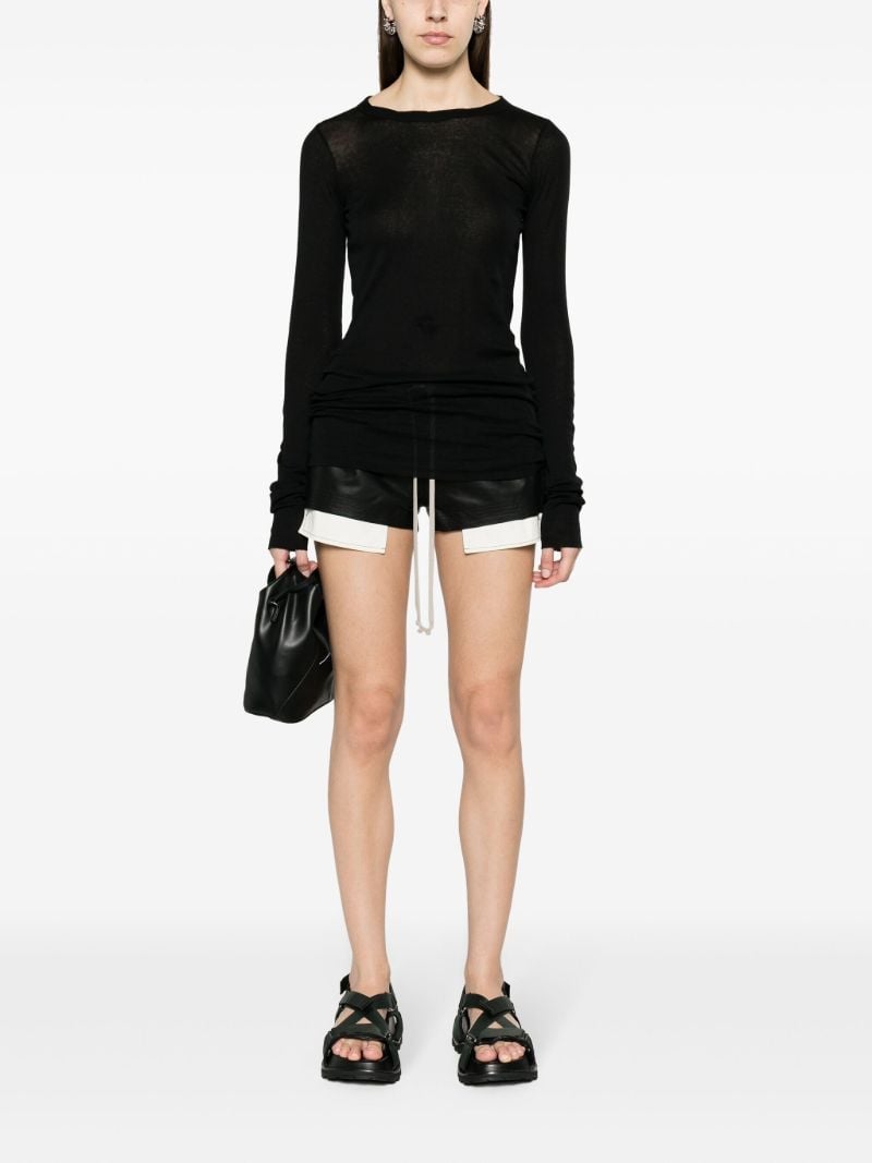 Black Fox Leather Mini Shorts