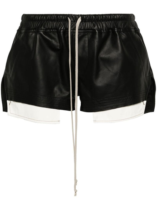 Black Fox Leather Mini Shorts
