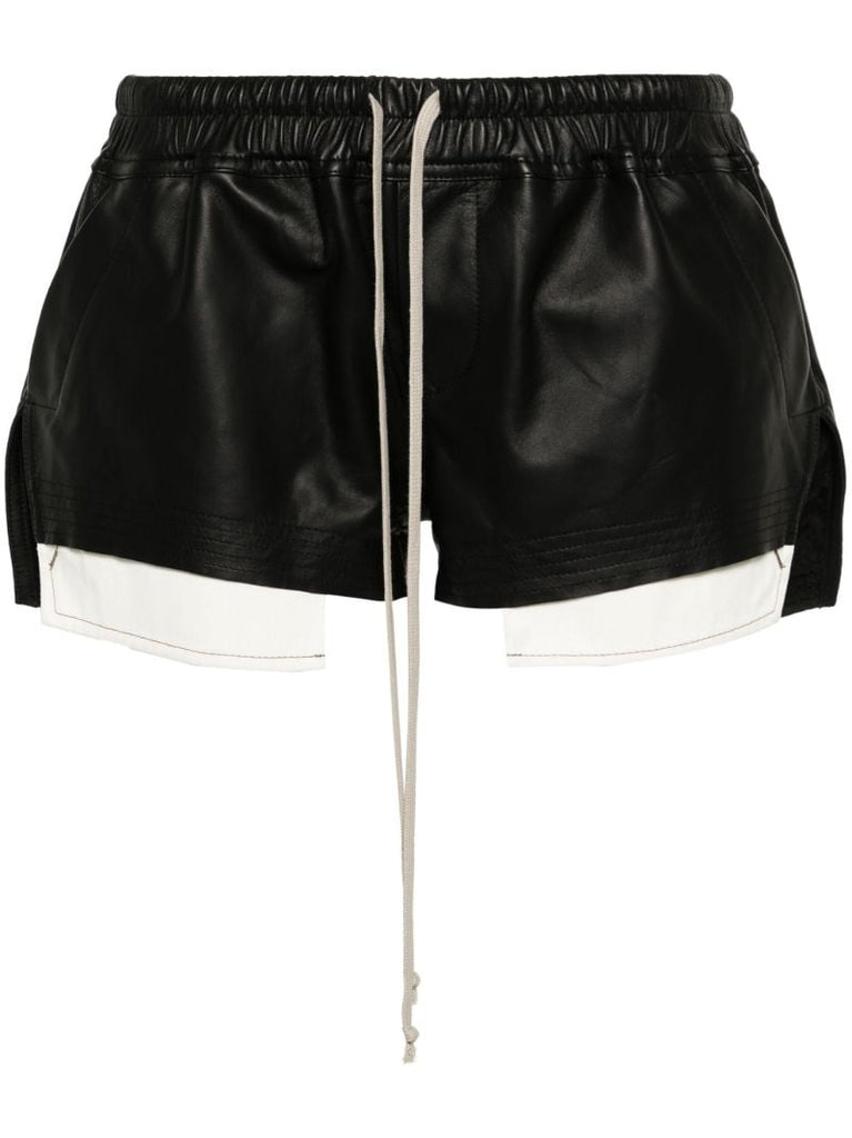 Black Fox Leather Mini Shorts