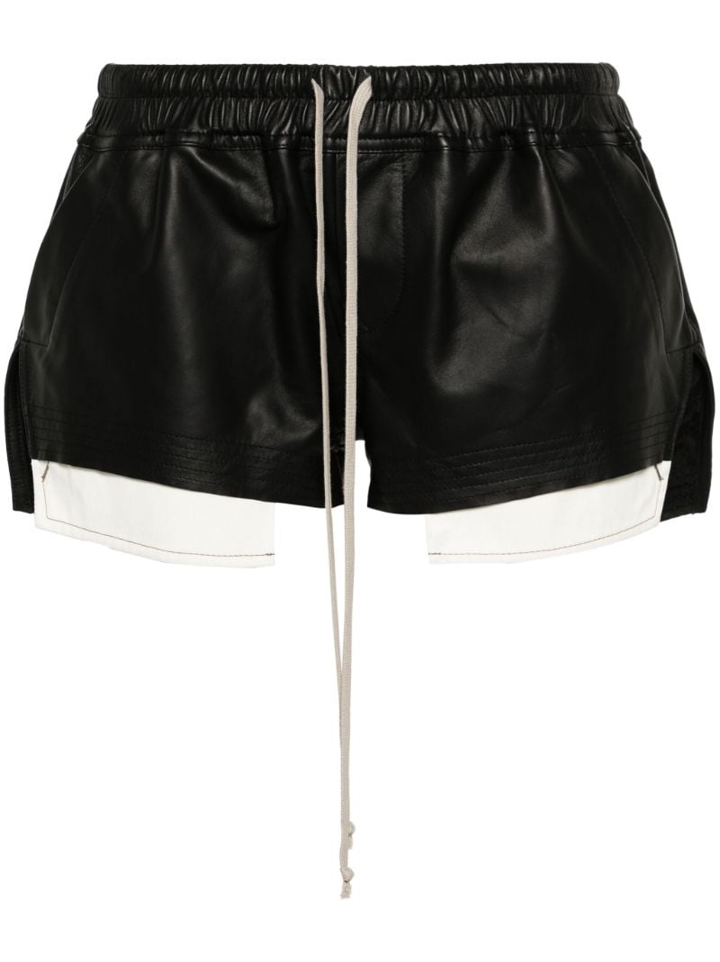 Black Fox Leather Mini Shorts