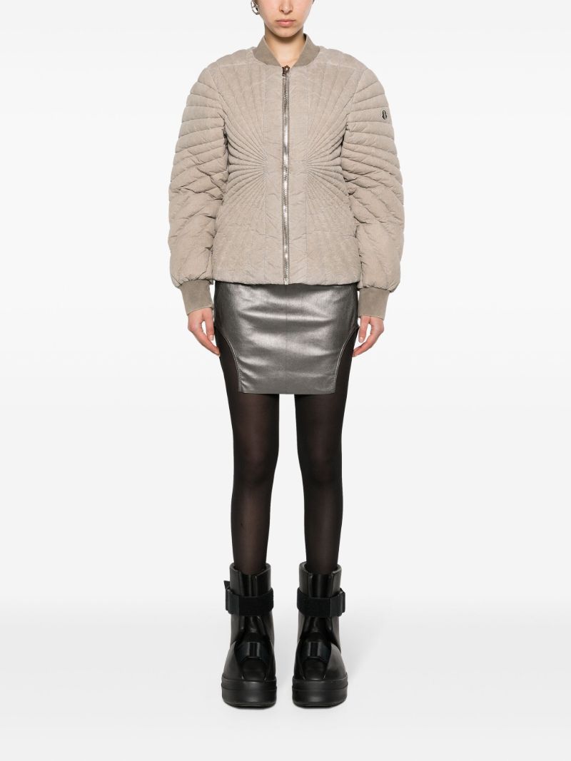 Grey Diana Leather Mini Skirt