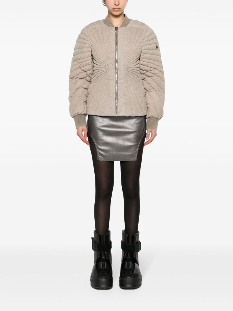 Grey Diana Leather Mini Skirt