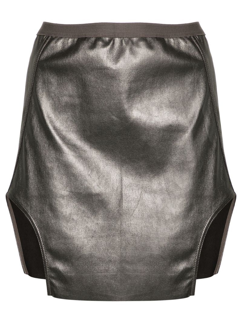Grey Diana Leather Mini Skirt