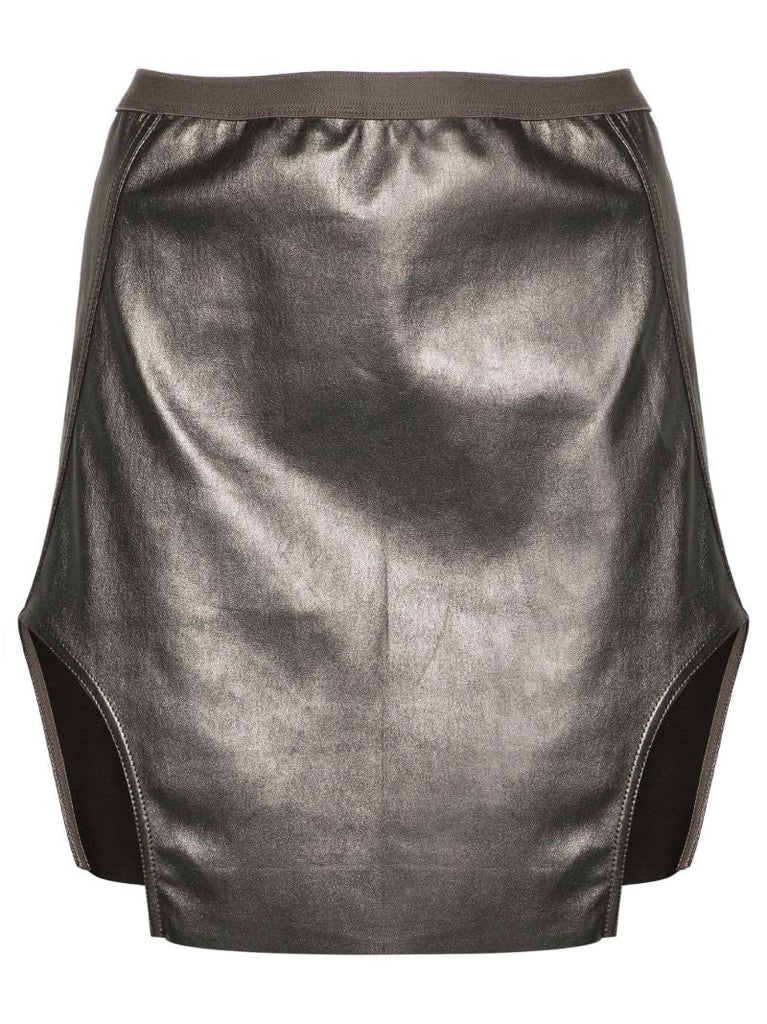 Grey Diana Leather Mini Skirt