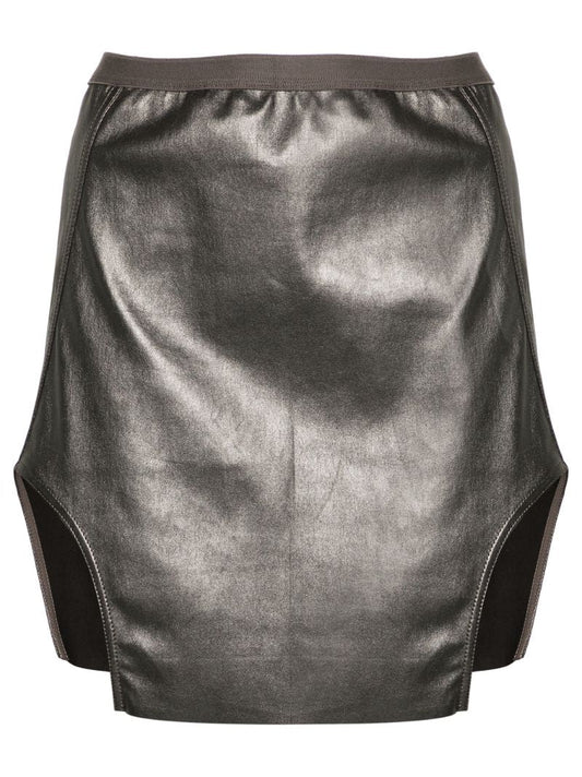 Grey Diana Leather Mini Skirt