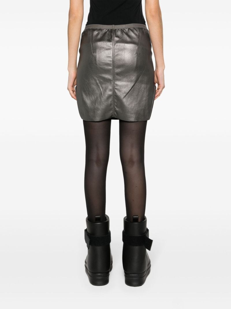 Grey Diana Leather Mini Skirt