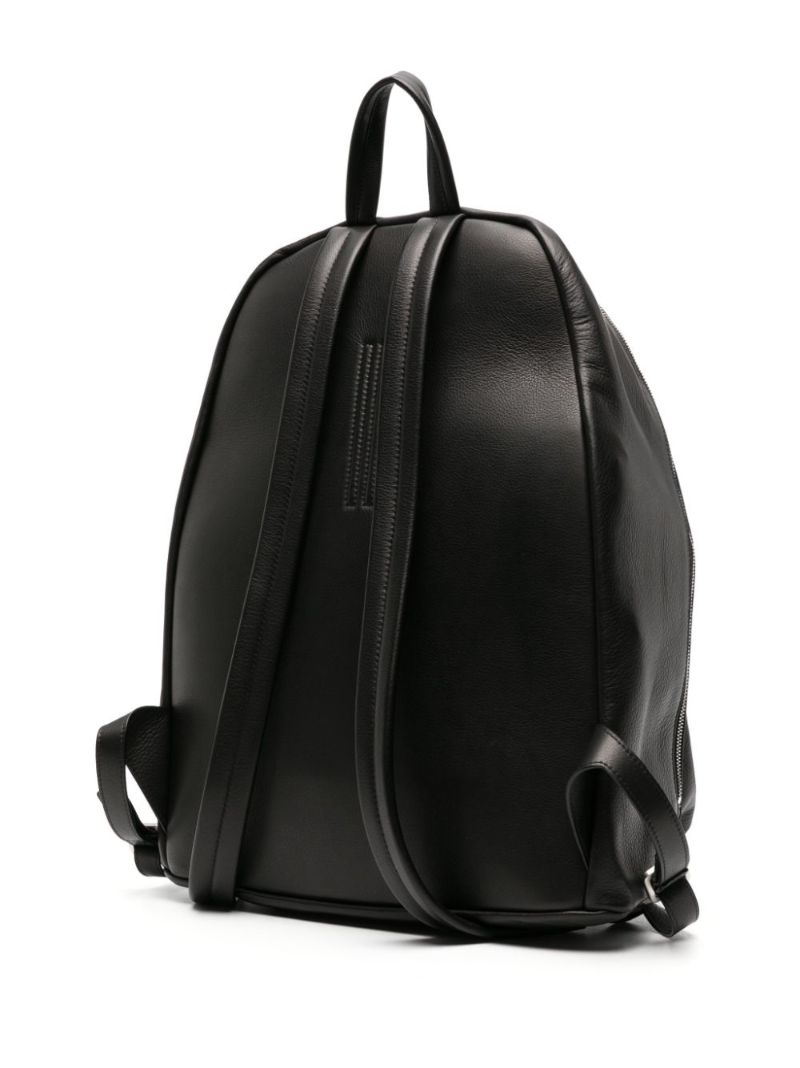 Black Grained-leather Backpack