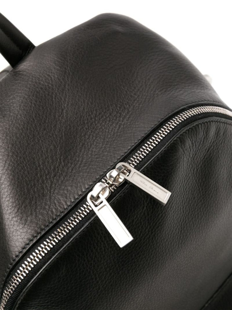 Black Grained-leather Backpack