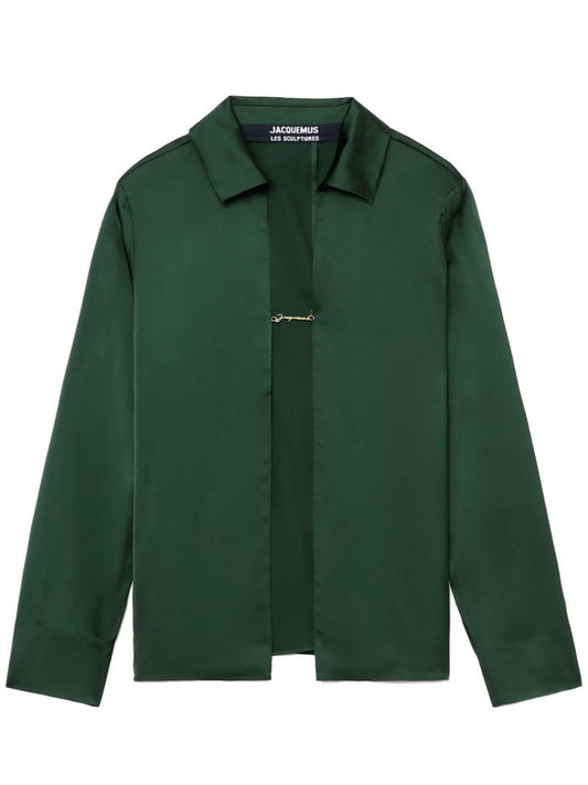 Green Notte Logo-lettering Satin Shirt