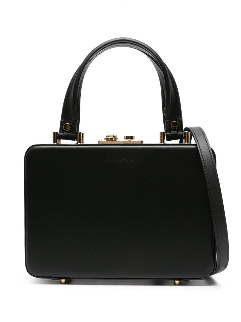 Black ValÃ_x0083_Â¬ Leather Tote Bag