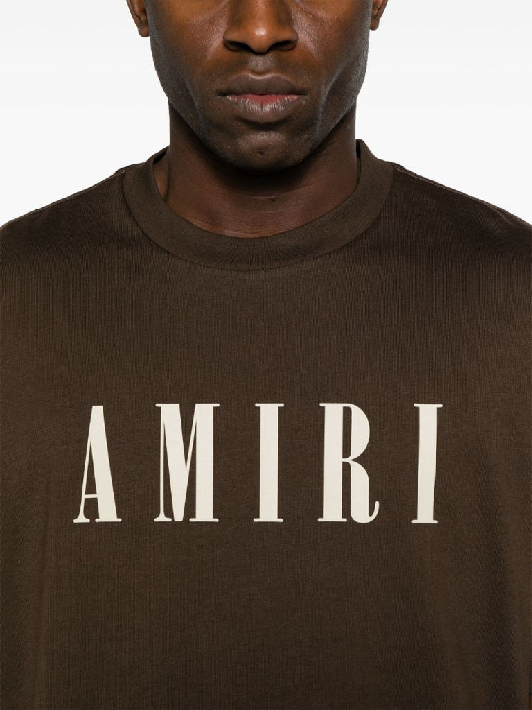 Brown Logo-print Cotton T-shirt