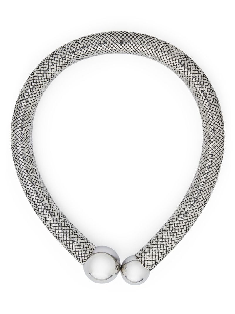 Silver Pixel Tube Necklace