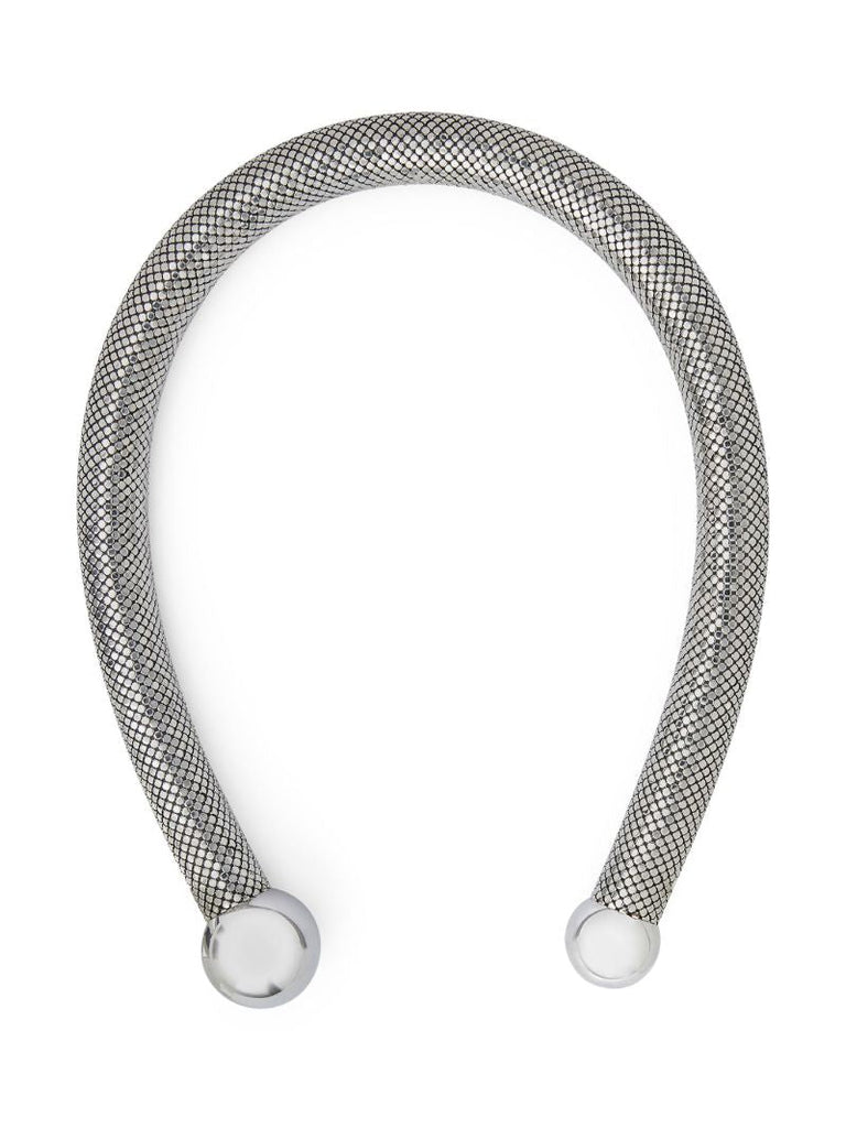 Silver Pixel Tube Necklace