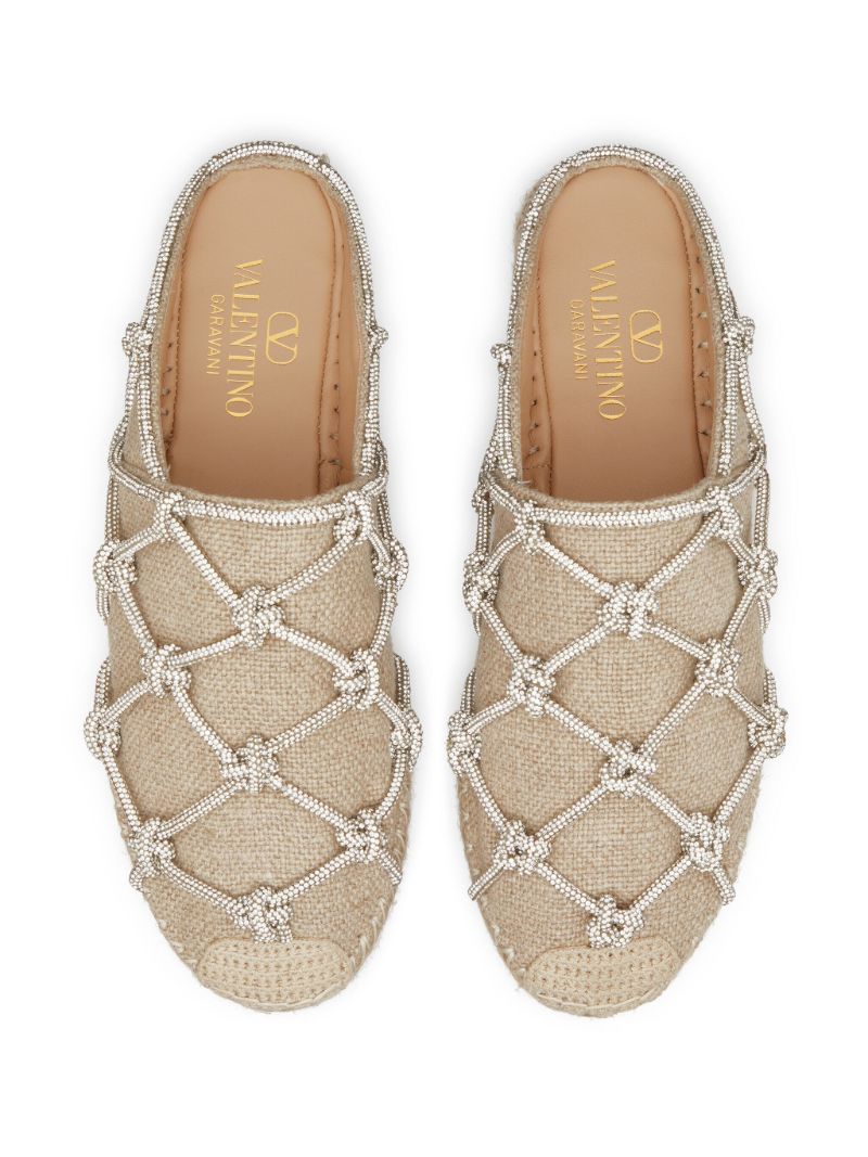 Neutral Knotted Linen Espadrilles