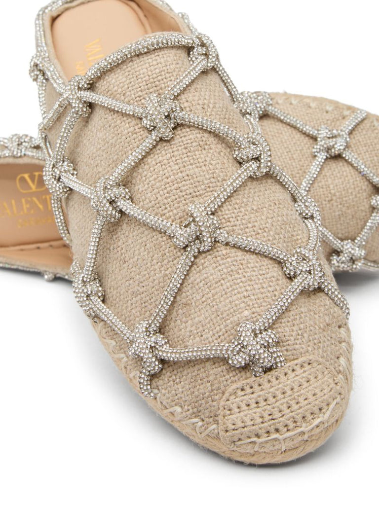Neutral Knotted Linen Espadrilles