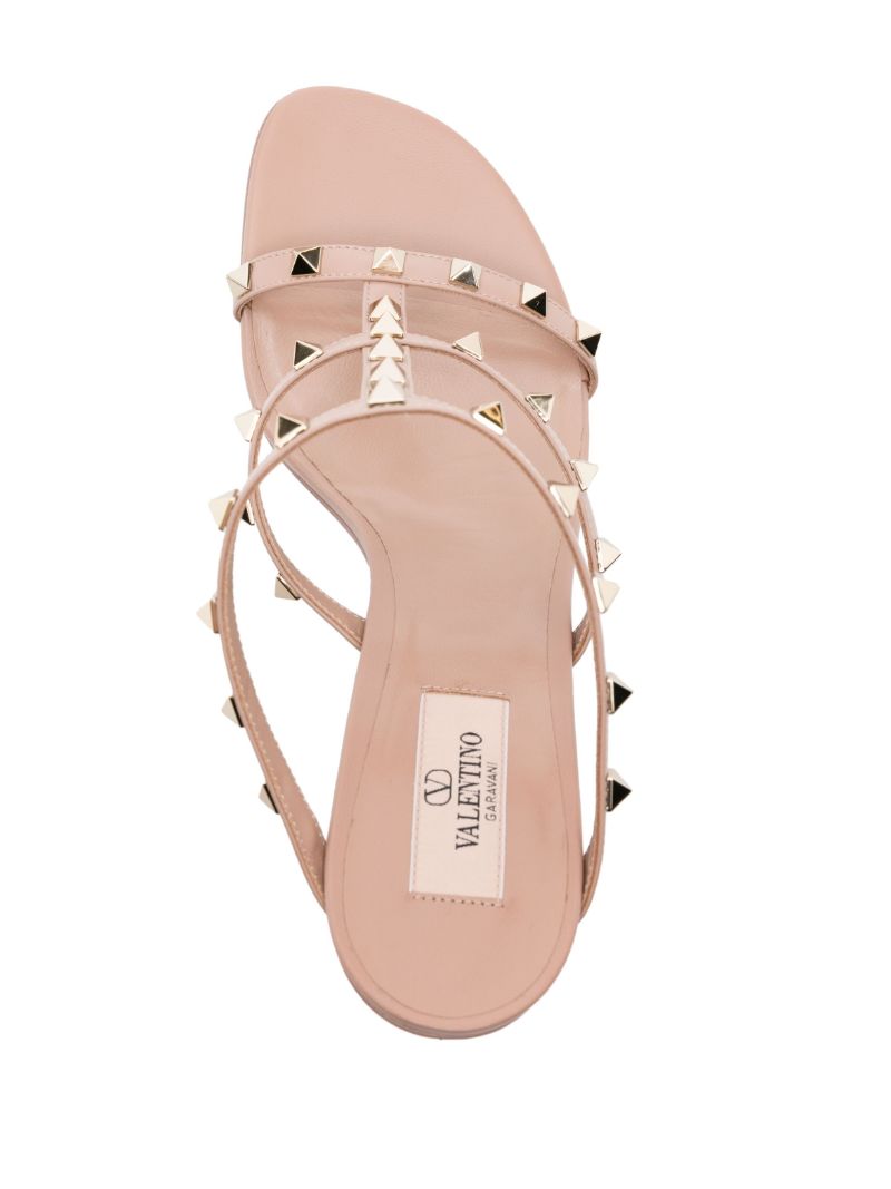 Pink Rockstud-embellished 100 Caged Mules