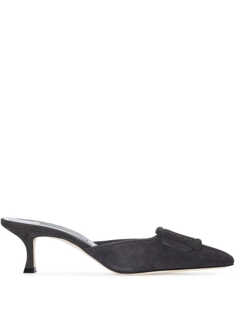 Grey Suede Kitten Heel Mules