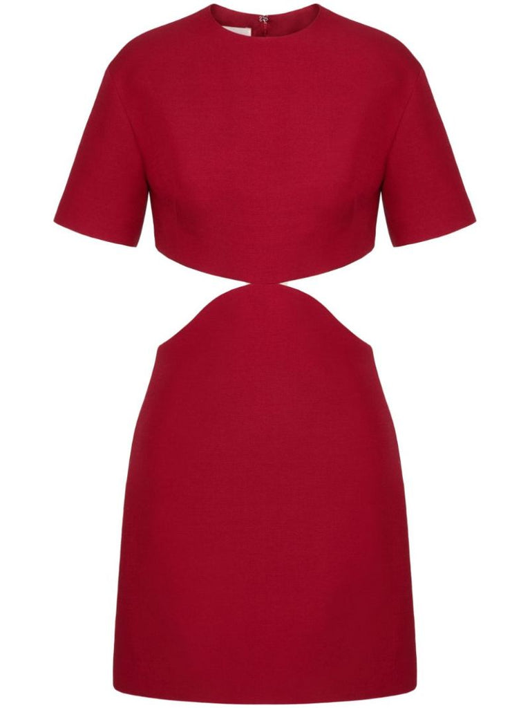 Red Crepe Couture Mini Dress