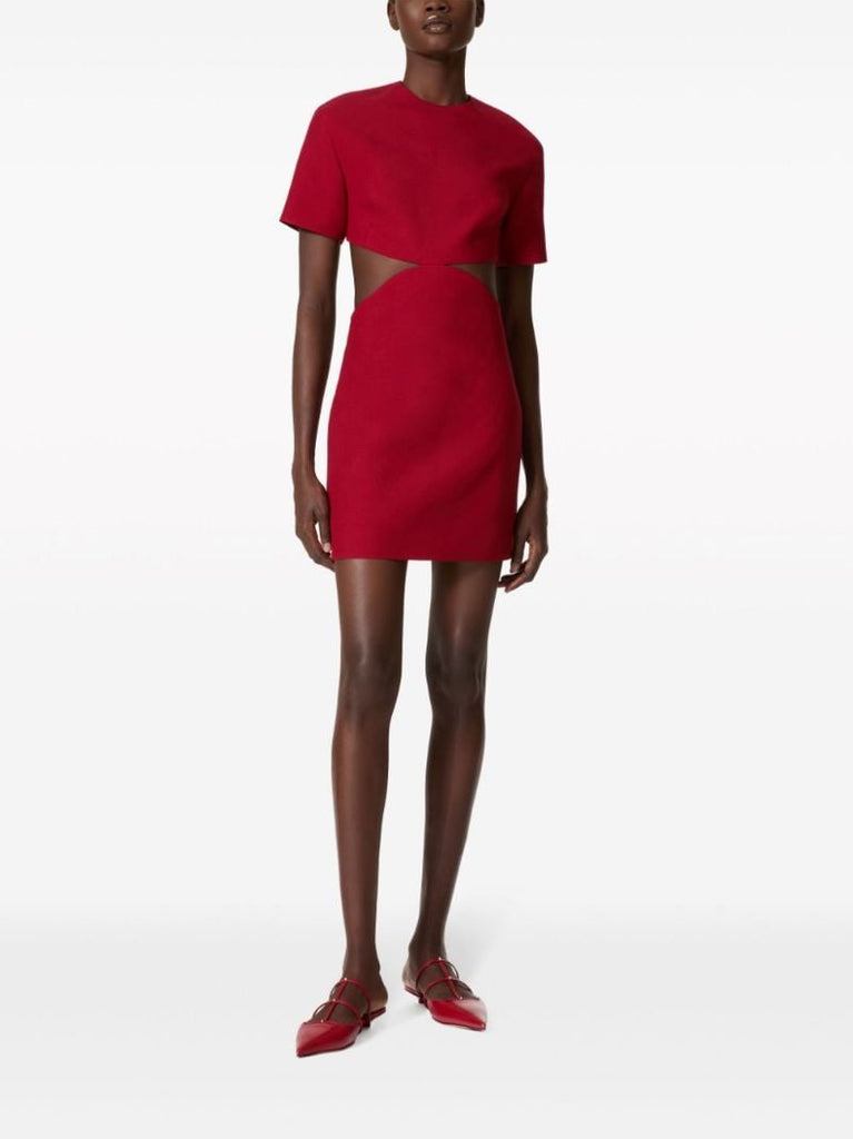 Red Crepe Couture Mini Dress