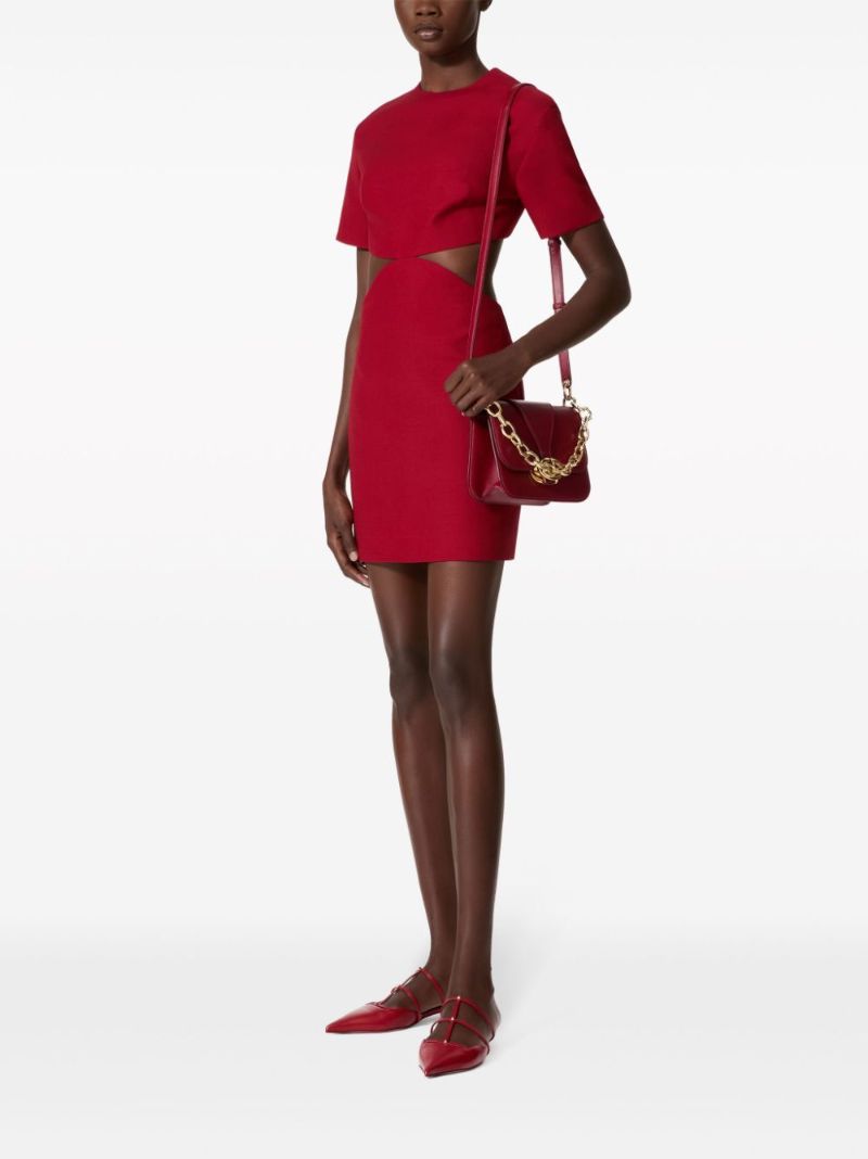 Red Crepe Couture Mini Dress