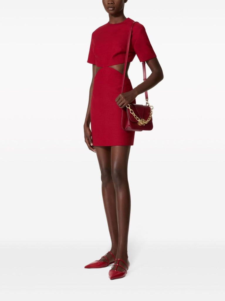 Red Crepe Couture Mini Dress