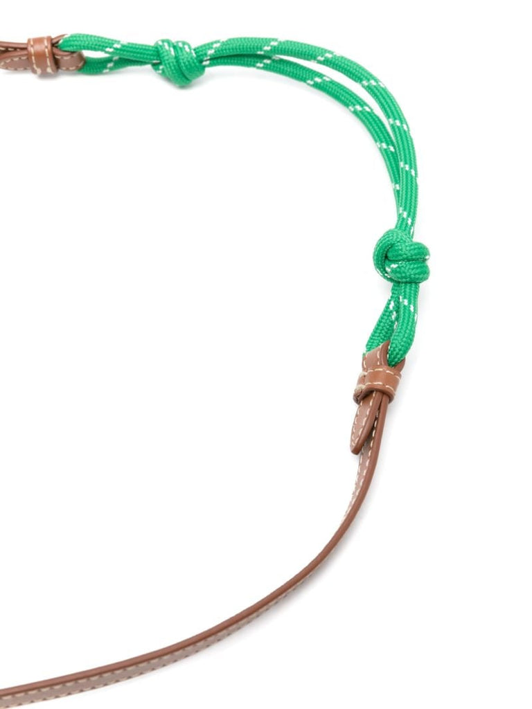 Brown Logo Plaque Leather Shoulder Bag