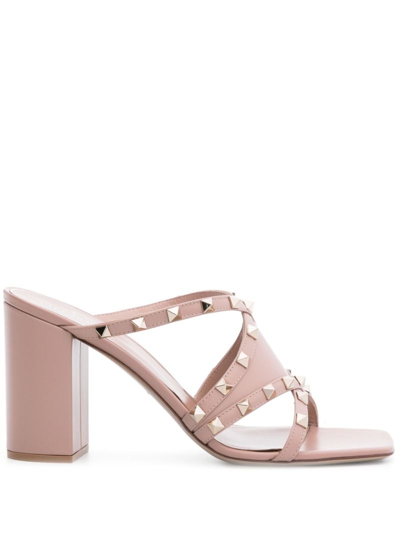 Pink Rockstud 90 Leather Mandals