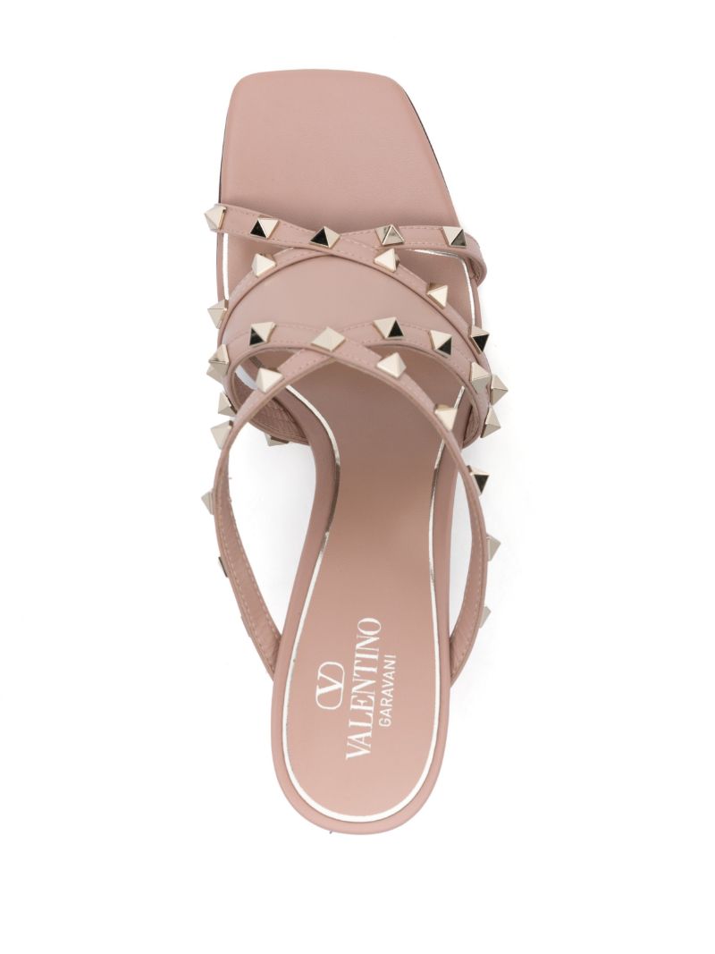 Pink Rockstud 90 Leather Mandals