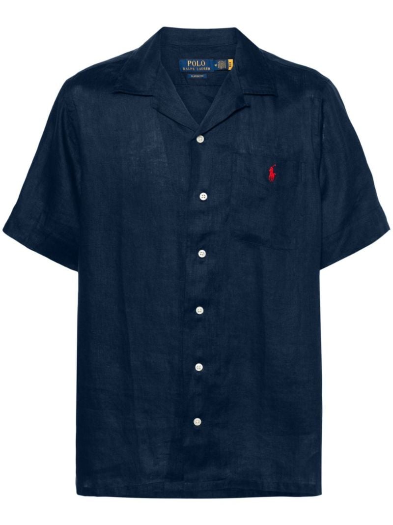 Blue Polo Pony Linen Shirt