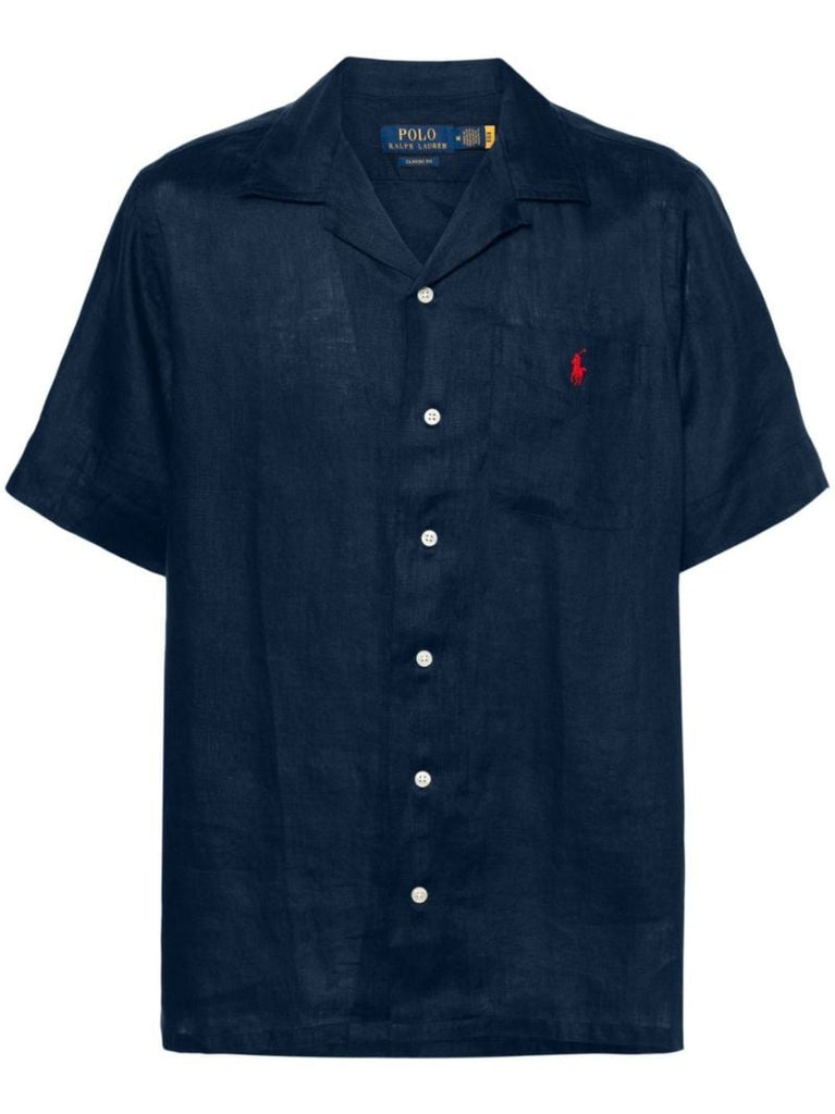 Blue Polo Pony Linen Shirt