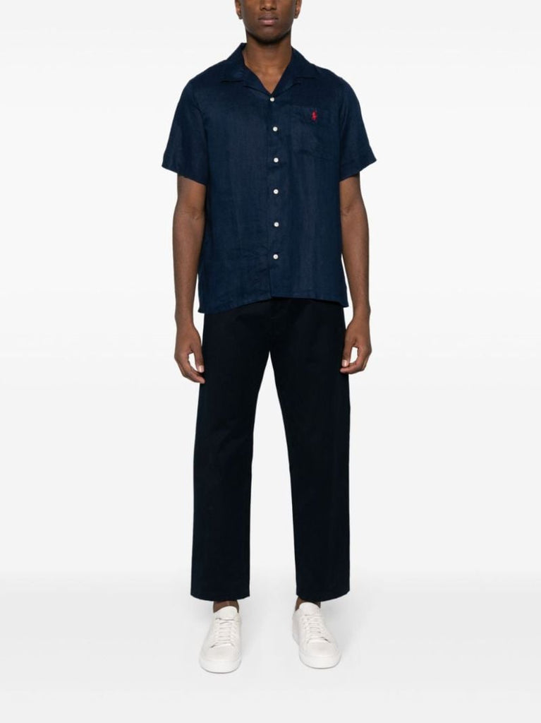 Blue Polo Pony Linen Shirt