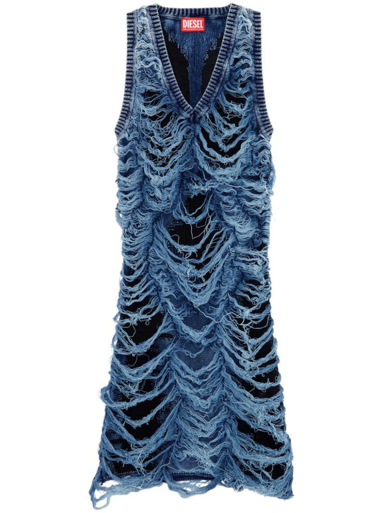 Blue M-bianca Distressed Dress