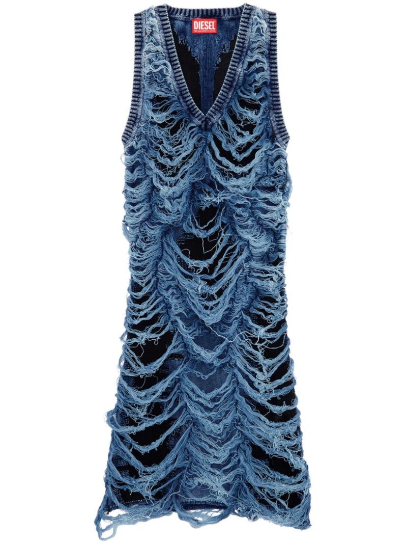 Blue M-bianca Distressed Dress