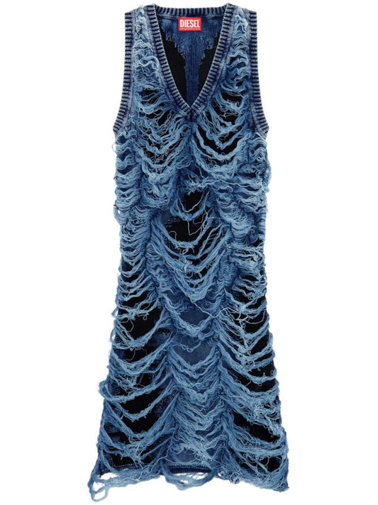 Blue M-bianca Distressed Dress