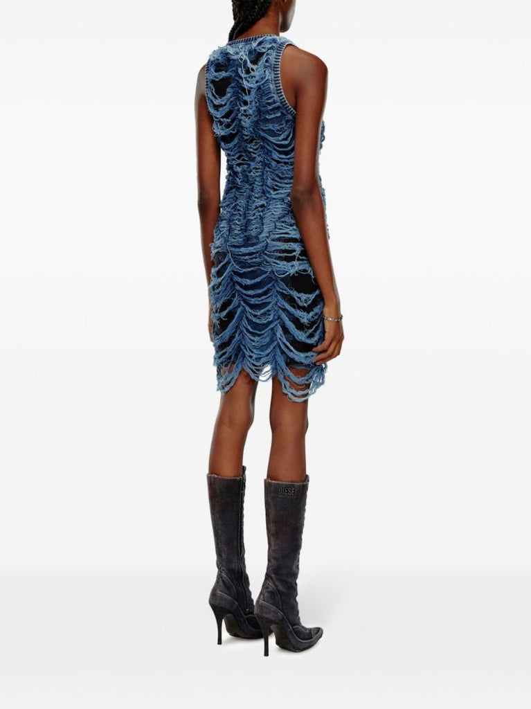 Blue M-bianca Distressed Dress